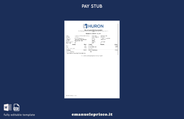modello di busta paga Huron Eurasia India stile verificato
